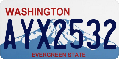 WA license plate AYX2532