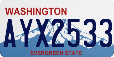 WA license plate AYX2533