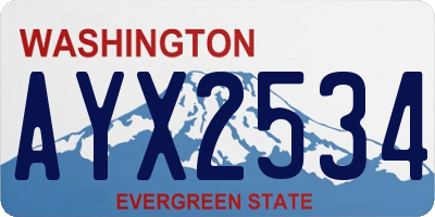 WA license plate AYX2534