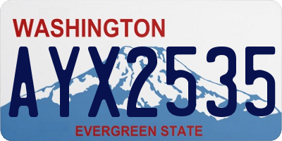 WA license plate AYX2535