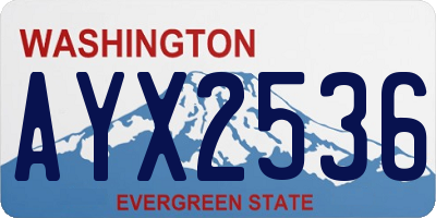 WA license plate AYX2536