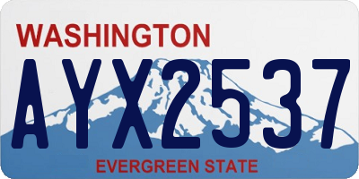 WA license plate AYX2537