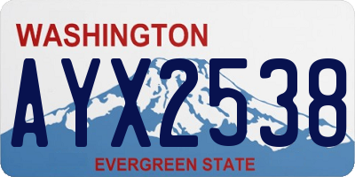 WA license plate AYX2538