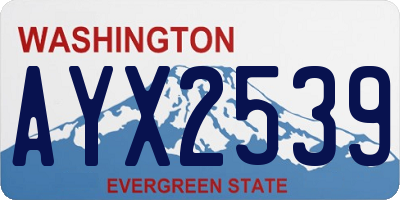 WA license plate AYX2539