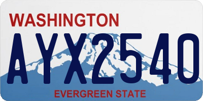 WA license plate AYX2540