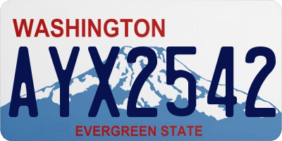 WA license plate AYX2542