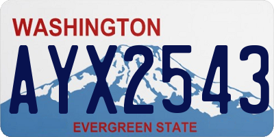 WA license plate AYX2543