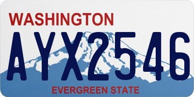 WA license plate AYX2546