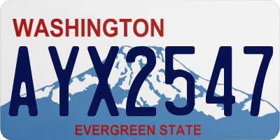 WA license plate AYX2547