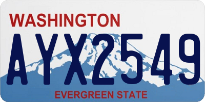 WA license plate AYX2549