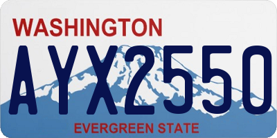 WA license plate AYX2550