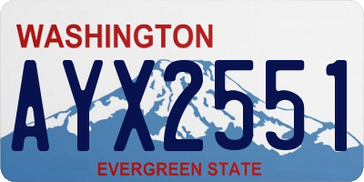 WA license plate AYX2551