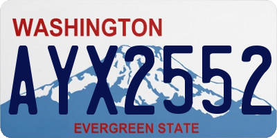 WA license plate AYX2552