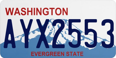 WA license plate AYX2553