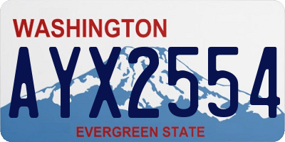 WA license plate AYX2554