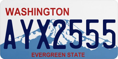 WA license plate AYX2555