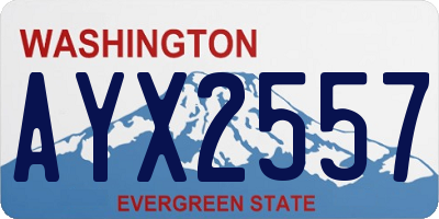 WA license plate AYX2557