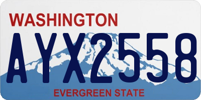 WA license plate AYX2558