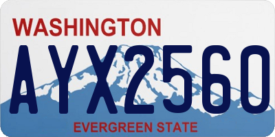 WA license plate AYX2560