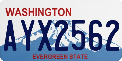 WA license plate AYX2562