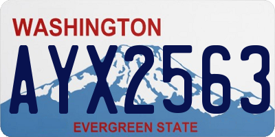 WA license plate AYX2563