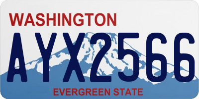 WA license plate AYX2566