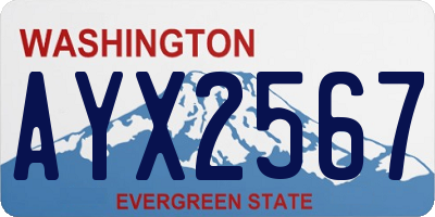 WA license plate AYX2567