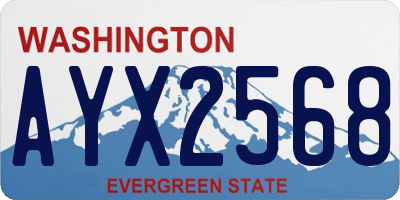 WA license plate AYX2568