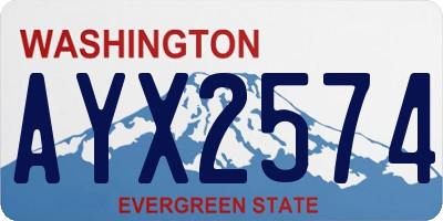 WA license plate AYX2574