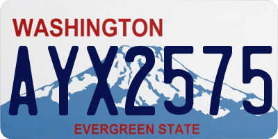 WA license plate AYX2575