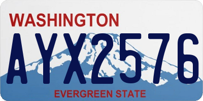 WA license plate AYX2576