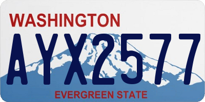 WA license plate AYX2577