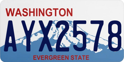 WA license plate AYX2578