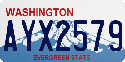 WA license plate AYX2579