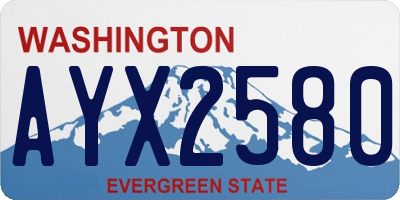 WA license plate AYX2580