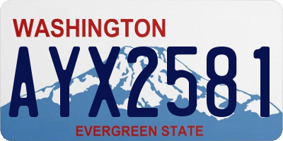 WA license plate AYX2581