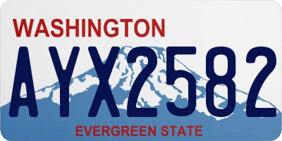 WA license plate AYX2582