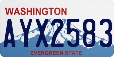 WA license plate AYX2583