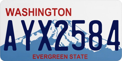 WA license plate AYX2584