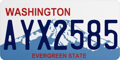 WA license plate AYX2585