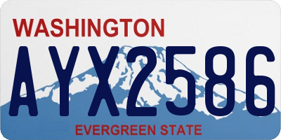 WA license plate AYX2586