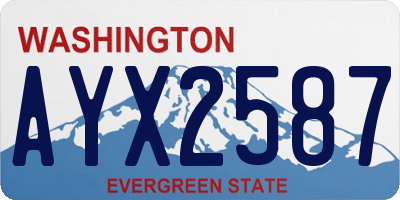 WA license plate AYX2587