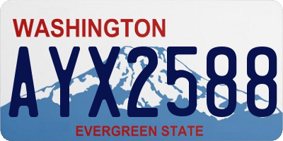 WA license plate AYX2588