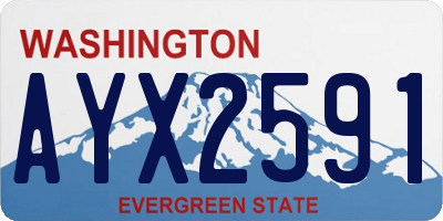 WA license plate AYX2591