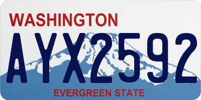 WA license plate AYX2592