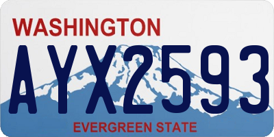 WA license plate AYX2593