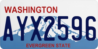 WA license plate AYX2596