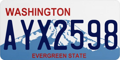 WA license plate AYX2598