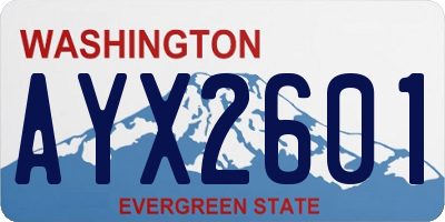 WA license plate AYX2601