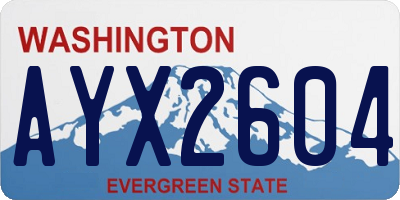 WA license plate AYX2604